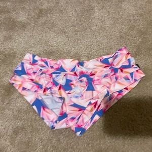 Cleo Pole Dance Shorts Blue and Pink Abstract Small